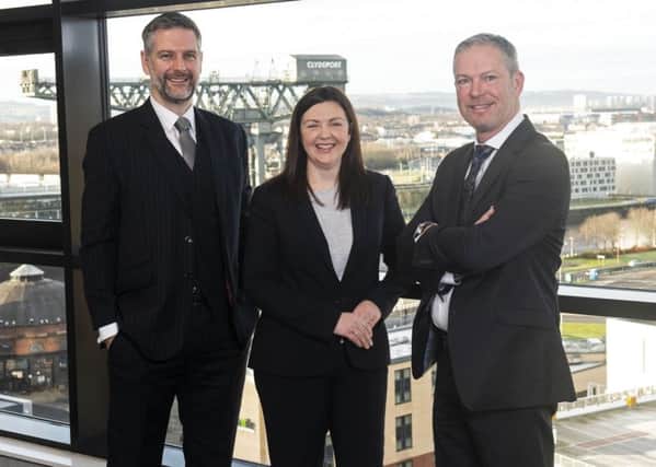 Graeme Finnie (left) with audit partners Nicola MacLennan and Stephen Hughes. Picture: contributed.