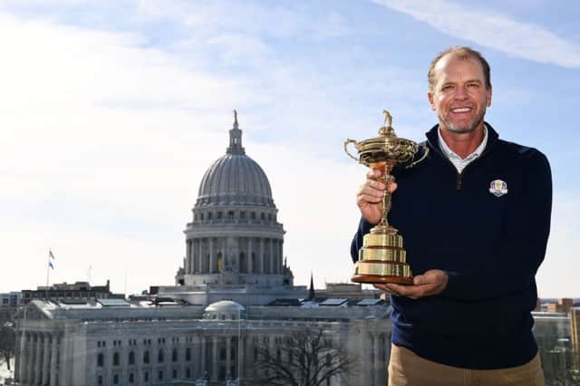 Steve Stricker was unveiled as the 29th US Ryder Cup captain in Milwaukee. Picture: Stacy Revere/Getty Images