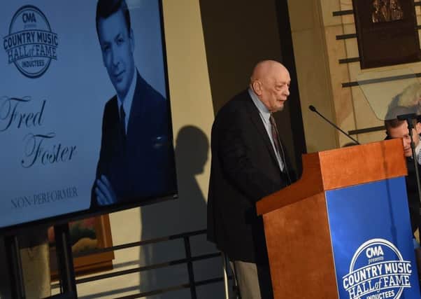 Fred Foster is inducted into the Country Music Hall of Fame and Museum on March 29, 2016 in Nashville, Tennessee.  (Picture: Rick Diamond/Getty Images)
