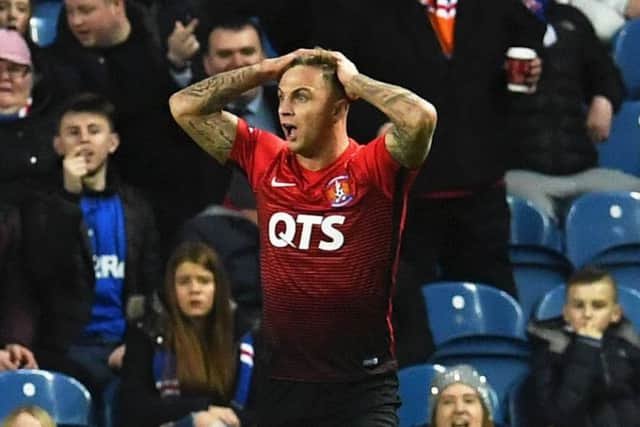 Kilmarnock's Eamonn Brophy looks furious after his penalty claim was denied. Picture: SNS/Craig Foy