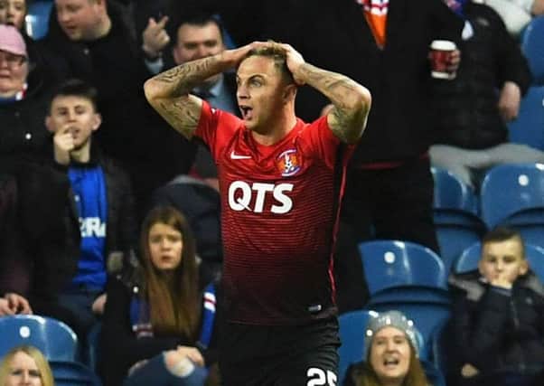 Kilmarnock's Eamonn Brophy looks furious after his penalty claim was denied. Picture: SNS/Craig Foy