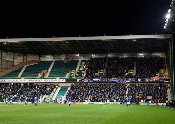 Rangers were given less than 2000 tickets in the South Stand when they travelled to Hibs in December. Pic: SNS