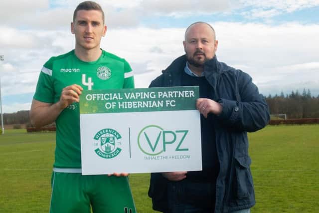 Hibs announced a partnership with Edinburgh vaping firm VPZ.