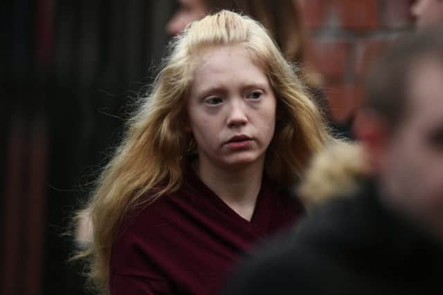 Photo by John Devlin. Georgina Lochrane, 23, Alesha MacPhailâ¬"s mum arriving at court this morning.
