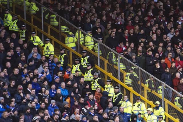 Rangers and Aberdeen fans at Pittodrie. Picture: SNS
