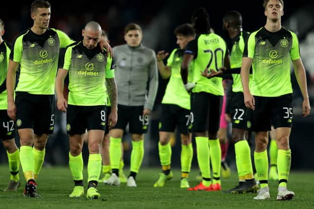 Celtic players were left disappointed. Picture: Richard Heathcote/Getty