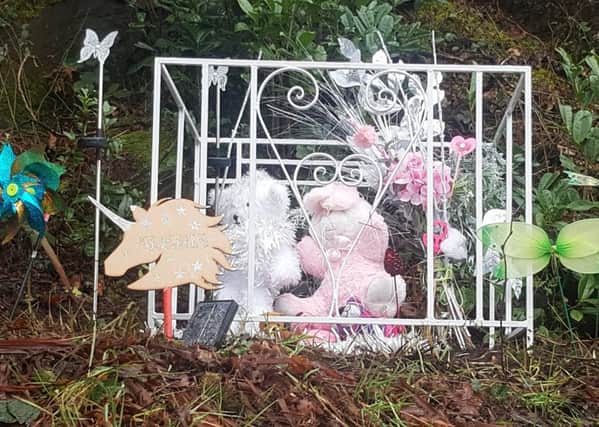 A memorial garden area has been made in memory of Alesha MacPhaill, next to the stairs where she was found.