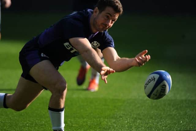 Scotland captainGreig Laidlaw trains at the Stade de France ahead of the Six Nations match against France in Paris. Picture: David Gibson/Fotosport/REX/Shutterstock