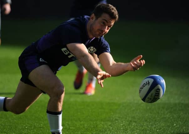 Scotland captain
Greig Laidlaw trains at the Stade de France ahead of the Six Nations match against France in Paris. Picture: David Gibson/Fotosport/REX/Shutterstock