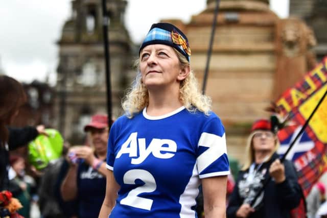 Stock image. An independence supporter in 2018. Picture: John Devlin.
