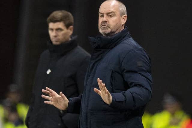 Kilmarnock manager Steve Clarke and Rangers boss Steven Gerrard. Pic: SNS/Alan Harvey