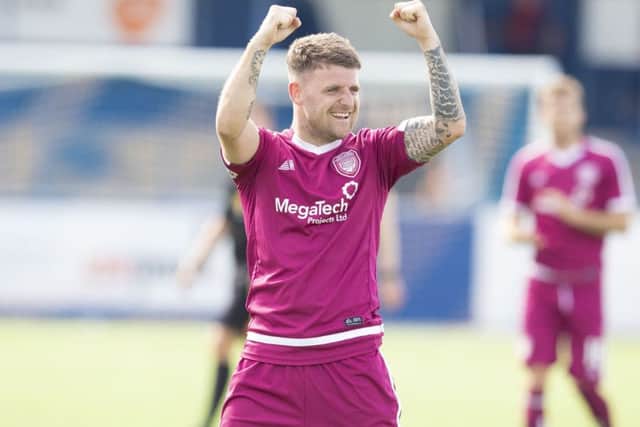 Bobby Linn netted a hat-trick. Pic: SNS/Kenny Smith