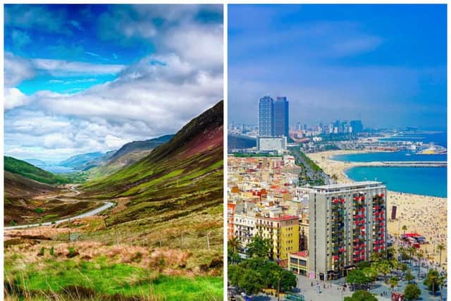 Scotland could be hotter than Barcelona (right). Pictures: Pixabay