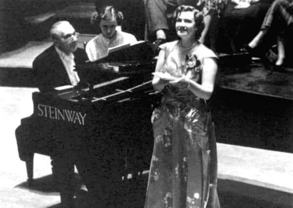 Kathleen Ferrier and Bruno Walter perform at the opening of the Edinburgh International Festival in the Usher Hall in 1947