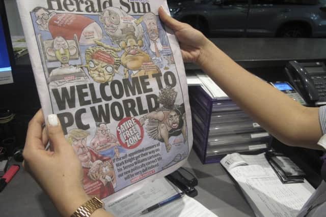 Melbourne-based newspaper Herald Sun's controversial cartoon of Serena Williams. Picture: AP