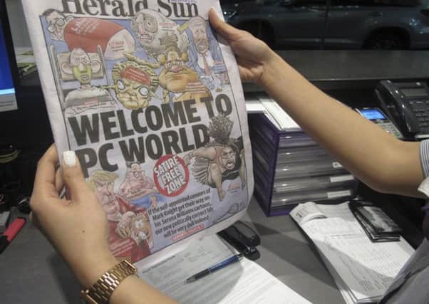 Melbourne-based newspaper Herald Sun's controversial cartoon of Serena Williams. Picture: AP