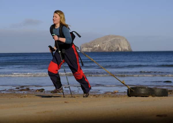 Mollie Hughes trains for her planned solo journey to the South Pole (Picture: Mike Wilkinson/PA)