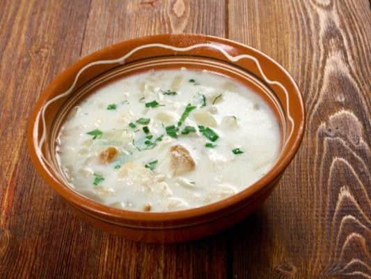 Perfect for a cold winter day, this thick soup comprises smoked haddock, potatoes and onions, and is made rich with milk or cream. The dish is made even better with a chunk of bread to dip in it.