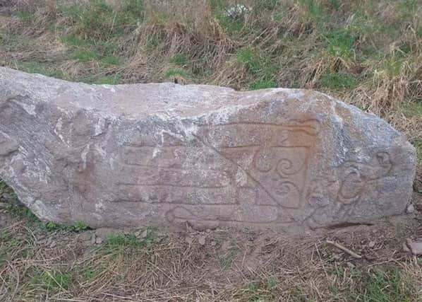 The stone, which was found on a building site on the outskirts of Elgin, could be Pictish in origin. PIC: Wayne Miles/Pictish Arts Society.