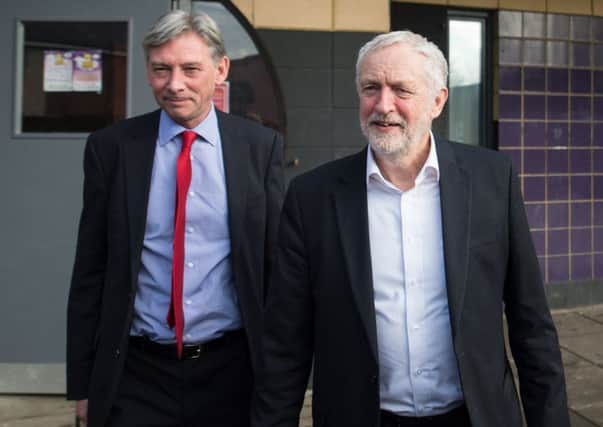 Scottish Labour leader Richard Leonard with party leader Jeremy Corbyn. Picture: John Devlin