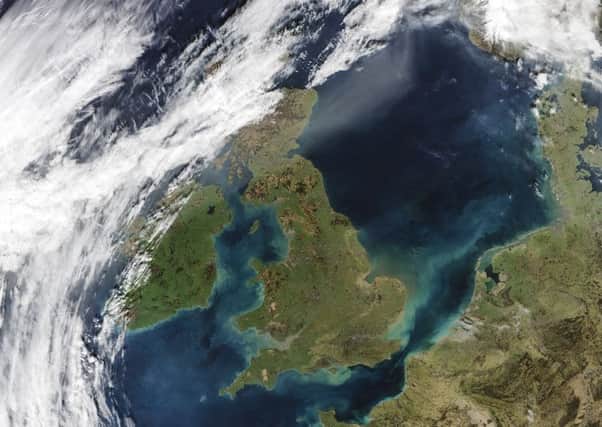 The incredible picture shows a mostly cloud free Britain. Picture: University of Dundee