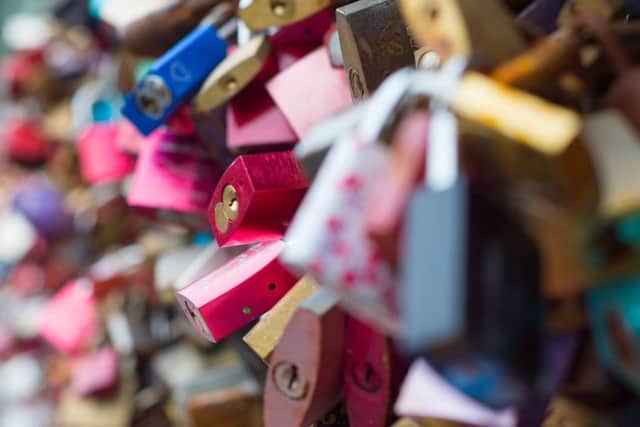 More than 500,000 love padlocks hang from railings on the Hohenzollern bridge