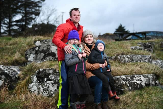 Ulva residents Rhuri and Rebecca Munro with their children Ross and Matilda. Picture: John Devlin