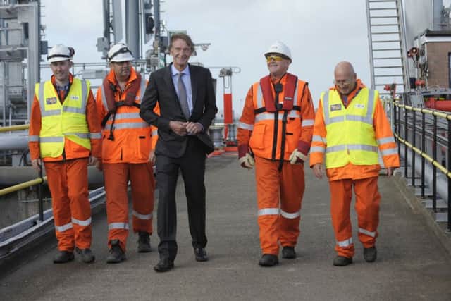Ineos chairman Jim Ratcliffe (C) on a previous visit to the INEOS plant in Grangemouth (Photo: BUCHANAN/AFP/Getty Images)