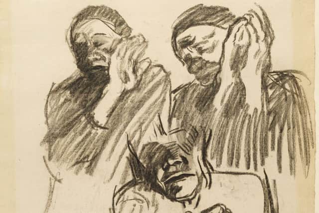 Three Studies of a Woman in Mourning, 1905, by Käthe Kollwitz PIC: The Hunterian, University of Glasgow