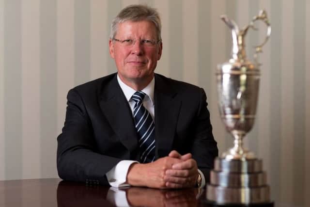 R&A chief executive Martin Slumbers with the famous Claret Jug Open Championship trophy. Picture: R&A