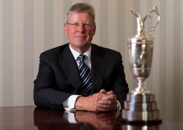 R&A chief executive Martin Slumbers with the famous Claret Jug Open Championship trophy. Picture: R&A