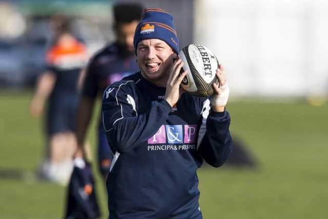 Edinburgh's Hamish Watson is pleased to be back in training. Picture: SNS