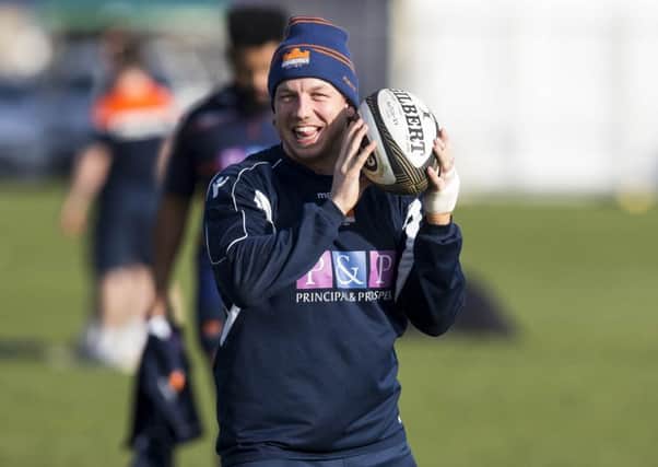 Edinburgh's Hamish Watson is pleased to be back in training. Picture: SNS