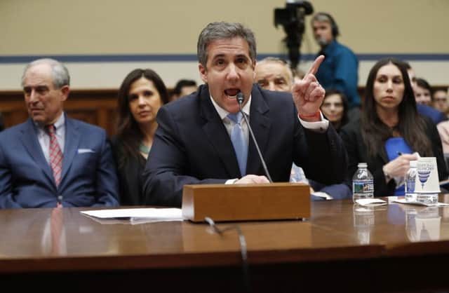 Michael Cohen, US president Donald Trump's former personal lawyer, testifies before the House Oversight and Reform Committee on Capitol Hill in Washington. Picture: AP Photo/Pablo Martinez Monsivais