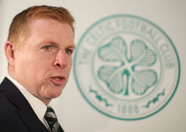 Celtic's new interim manager Neil Lennon is unveiled at Parkhead. Picture: Ian MacNicol/Getty Images