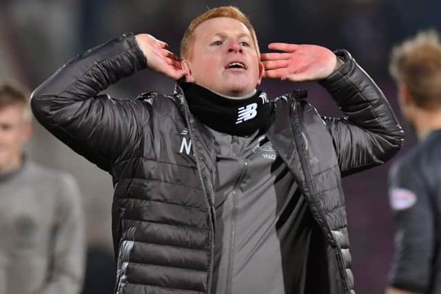 Lennon celebrates at full time. Picture: SNS Group
