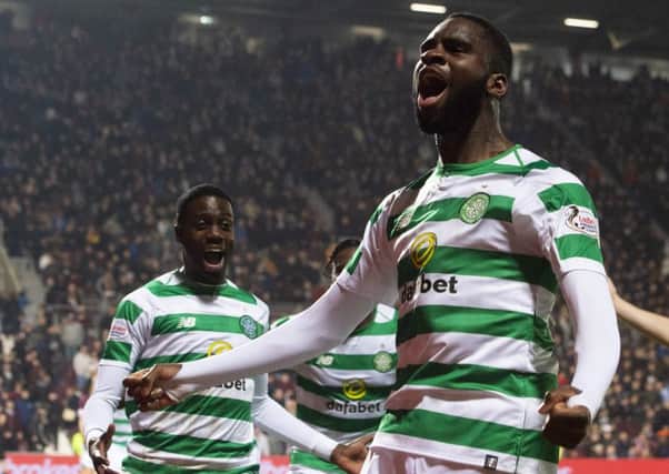 Odsonne Edouard wheels away after netting a late winner for Celtic. Picture: SNS Group
