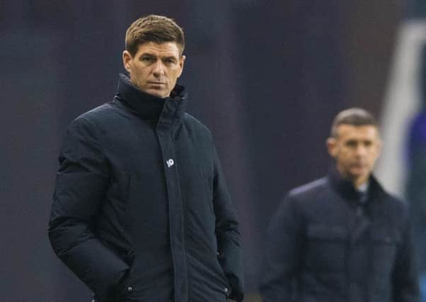 A stony-faced Steven Gerrard watches on as Rangers defeat Dundee 4-0. Picture: SNS Group
