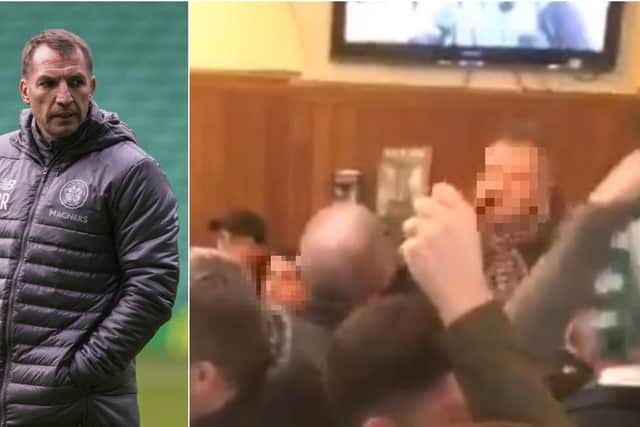 Brendan Rodgers, left, and a still from the video. Picture: Contributed
