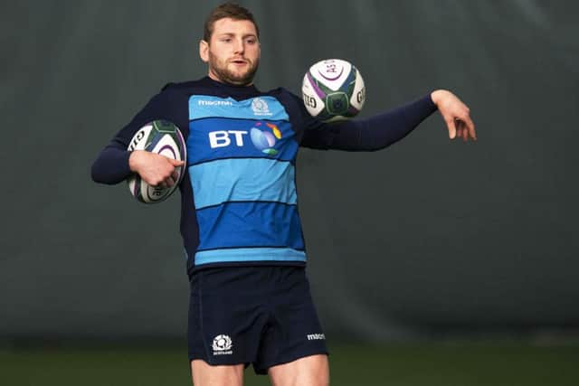 Finn Russell was back in training at the Oriam on Monday. Picture: SNS Group