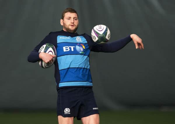 Finn Russell was back in training at the Oriam on Monday. Picture: SNS Group