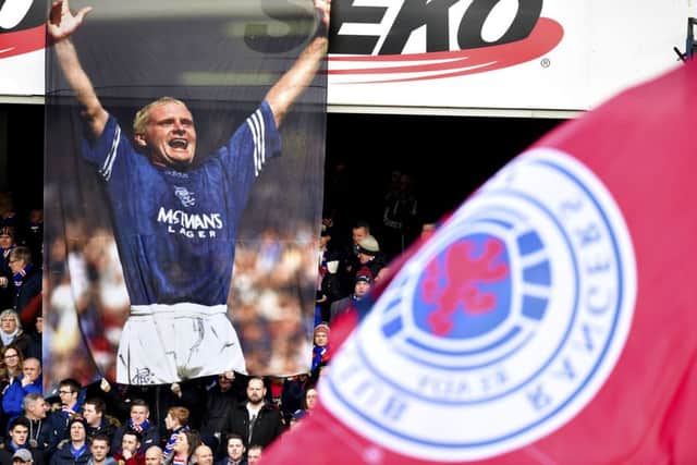 Rangers fans pay tribute to Paul Gascoigne prior to the Old Firm clash at Ibrox in late December.