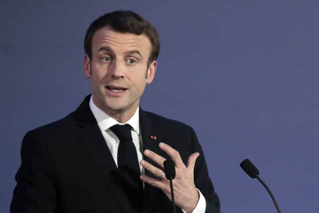 French President Emmanuel Macron said the EU was about ensuring democratic freedoms