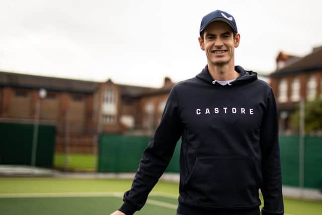 Andy Murray announces a partnership with clothing firm Castore at Queen's Club in London. Picture: PA