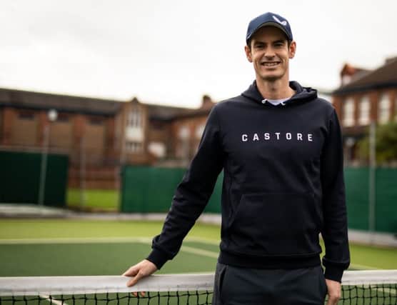 Andy Murray announces a partnership with clothing firm Castore at Queen's Club in London. Picture: PA
