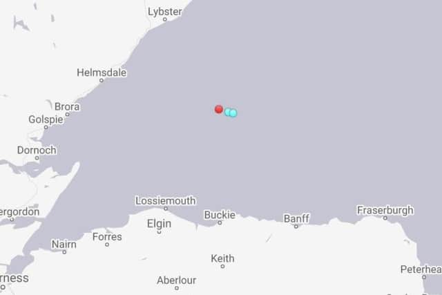 An image taken from marine tracking software showing Russian vessels operating in the Moray Firth