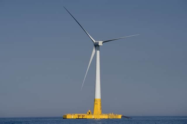 Offshore wind currently provides 7% of UK energy (Photo by SEBASTIEN SALOM GOMIS / AFP)