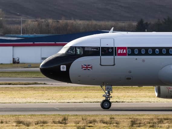 The new-look BA plane in Aberdeen yesterday. Picture: BA/Newsline