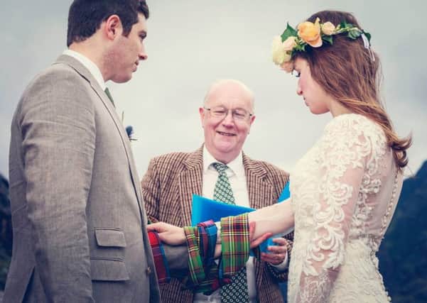 A humanist weddings in Scotland. Photo: The Humanist Society, Scotland