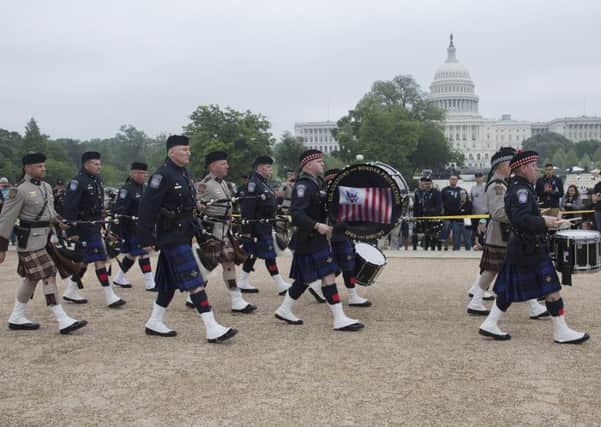 The U.S. Customs and Border Protection pipe band performs at a Pipes and Drums Competition in Washington D.C. Picture: Donna Burton/Flickr
